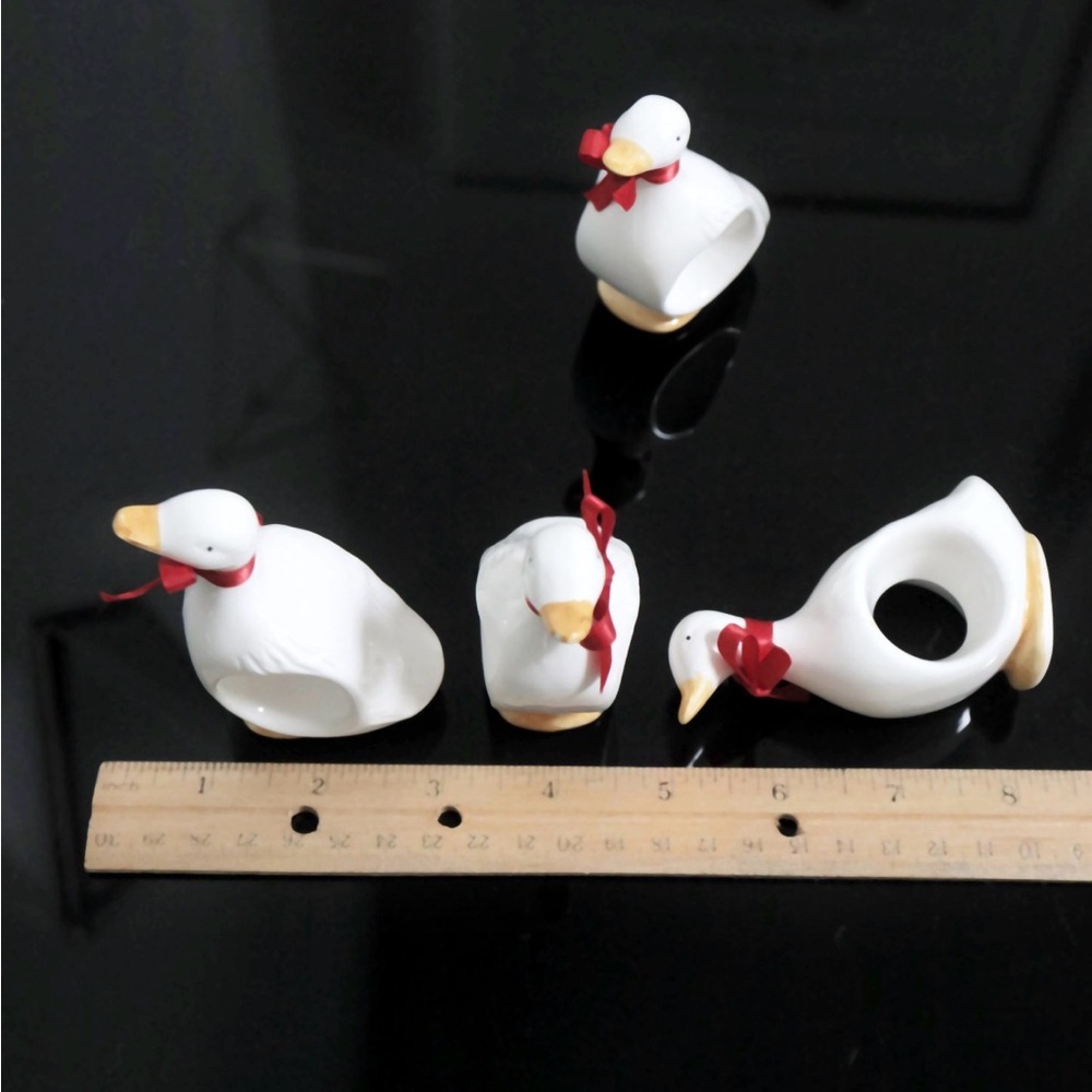Vintage Ron Gordon designs Set of 4 Duck Napkin Rings GUC - Picture 4 of 6